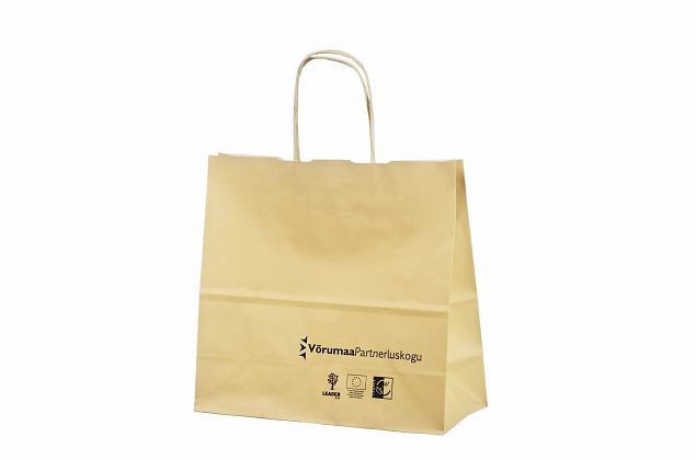 Vankka ja kest�v�t beige paperikassi. Voidaan r��t�l�id� omalla logolla. Minimitilausm��r� omalla