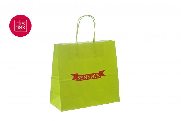 vaaleanvihre�t ny�rik�densijalliset paperipussit omalla painatuksella 