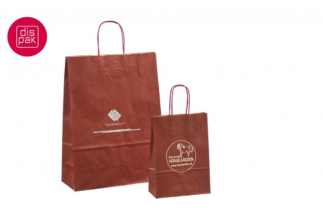 billig vinr�d papirpose med trykk 