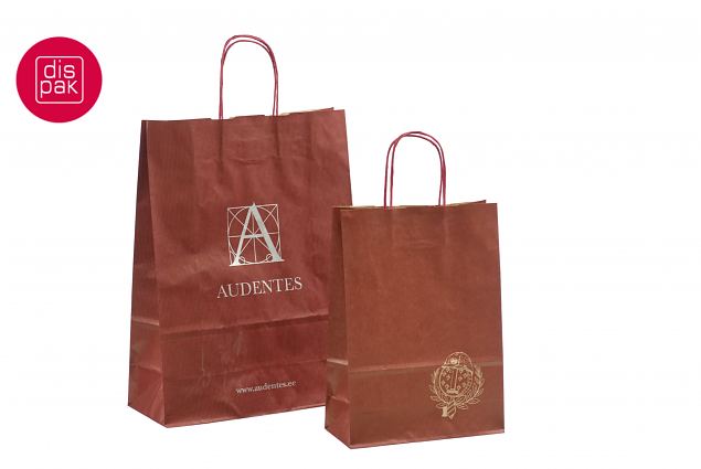 billige vinr�de papirposer med trykk 