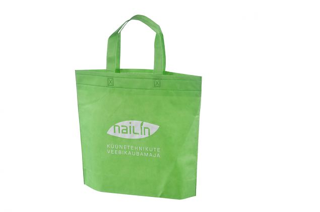 vihre� non woven kassi omalla painatuksella 