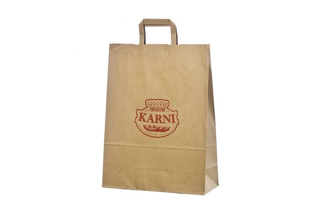 Vahva, korkealaatuinen litte�kannikkeinen voimapaperikassi. Minimitilausm��r� omalla painatuksella