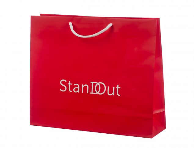 Lekkert utformet h�ndlaget papirpose med god slitestyrke. Minstebestilling er 50 stk. Tilgjengelig