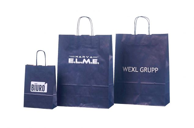bl�t papirspose med personligt logo 