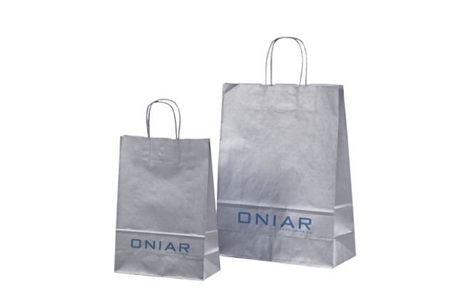 s�lv papirspose med personligt logo 