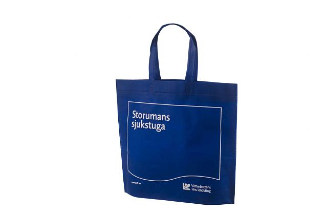 Elegante og veldesignede bl� non-woven poser. Minimumordre p� bestillinger med personligt tryk sta