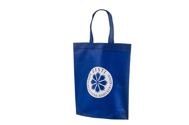 Elegante bl� non-woven poser i h�j kvalitet. Minimumordre p� bestillinger med personligt tryk star