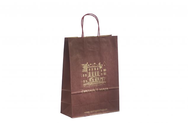 m�rkr�d papperskasse med logotyptryck 