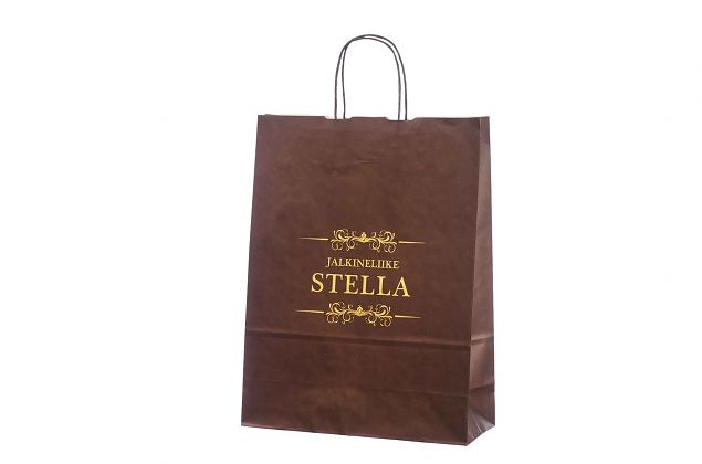 Kraftig och h�llbar vinr�d papperskasse. Kan skr�ddarsys med personlig logga. Minsta orderantal me