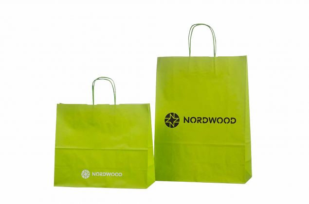 ljusgr�n papperskasse med tryck 