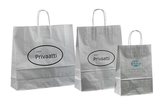 silverf�rgad papperskasse med tryck 