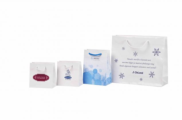 exklusiv papperskasse med logotyptryck i 1 f�rg 