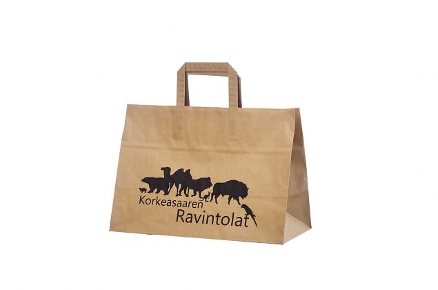 Take away papperskasse med f�retagslogga. Finns i flera storlekar. Minsta orderantal med personlig