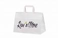 white paper bag with print | Galleri-White Paper Bags with Flat Handles durable white paper bags w