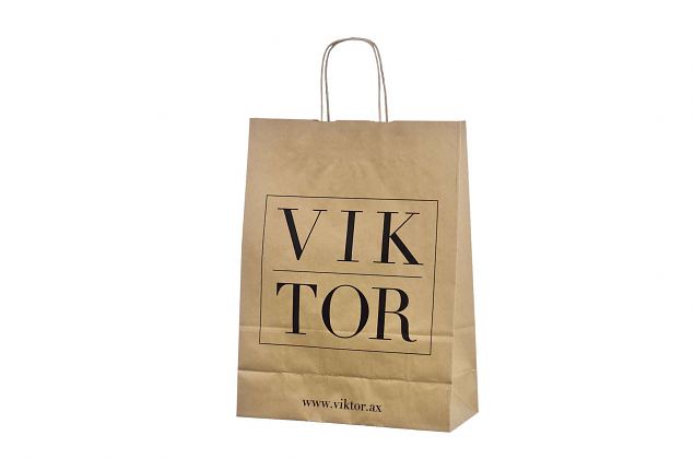 Preemium n��rsangaga pruun paberkott on valmistatud masinatega. Kotile saab peale tr�kkida logo. V