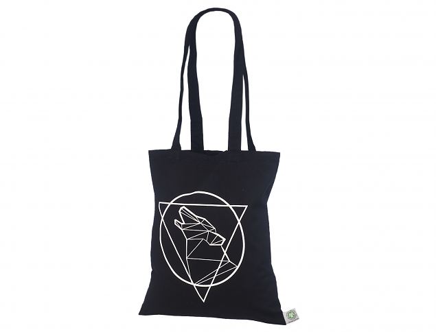 Elegante sort organisk bomuldspose i h�j kvalitet. Minimumordre p� bestillinger med personligt try