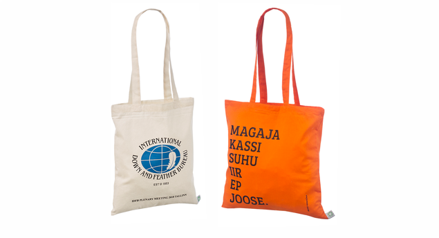 Kangaskassi omalla painatuksella. Kassien minimim��r� on 50. Kuljetus Suomeen ilman lis�maksua. 