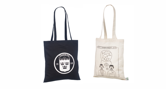 Kangaskassi omalla painatuksella. Kuljetus Suomeen ilman lis�maksua. Pienin tilaus omalla grafiika