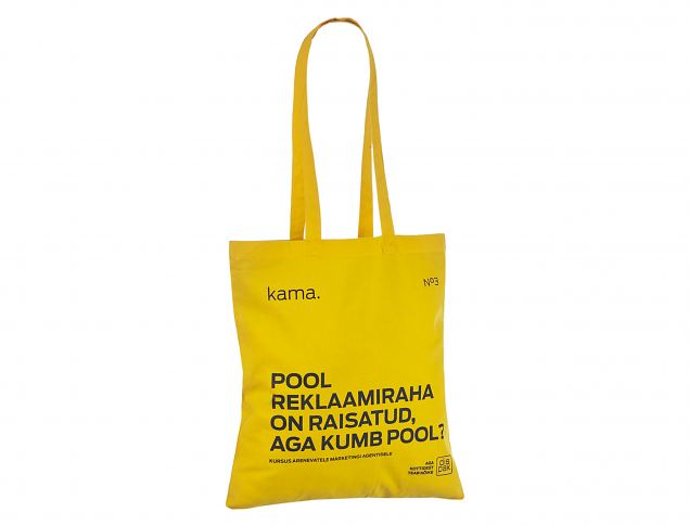 Kollast v�rvi riidest kott logotr�kiga. Tr�kiga kottide miinumum kogus on 50 kotti. Ilma tr�kita k