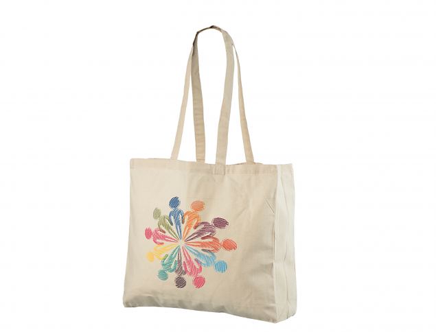 Loodusvalged k�ljevoldiga riidest kotid. Kottidele on v�imalik peale tr�kkida logo 1 kuni 6 v�rvi.