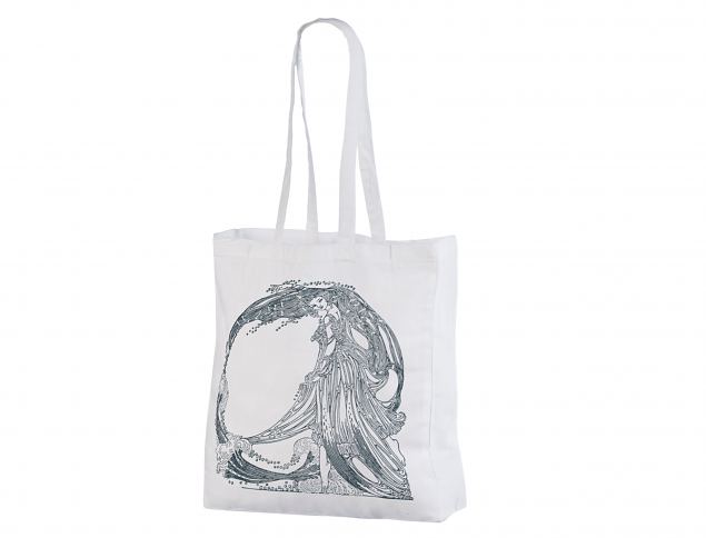 Valged k�ljevoldiga riidest kotid. Kottidel pikad sangad. Tr�kiga kottide miinumumkogus on 50 kott