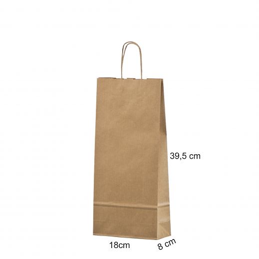 Pruun paberist veinikott m��tudega 18x8x39,5 cm