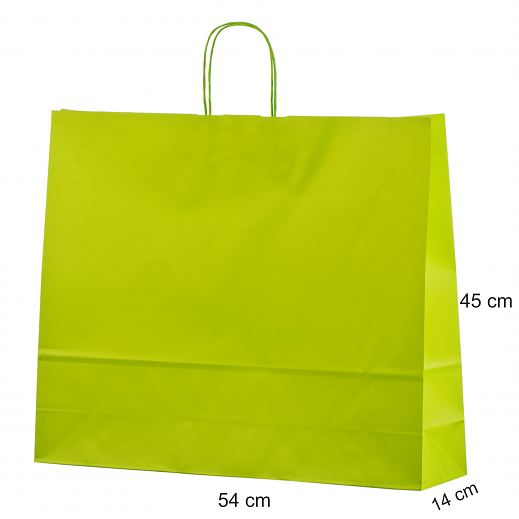 Suuri vaaleanvihre� paperikassi 54x14x45 cm