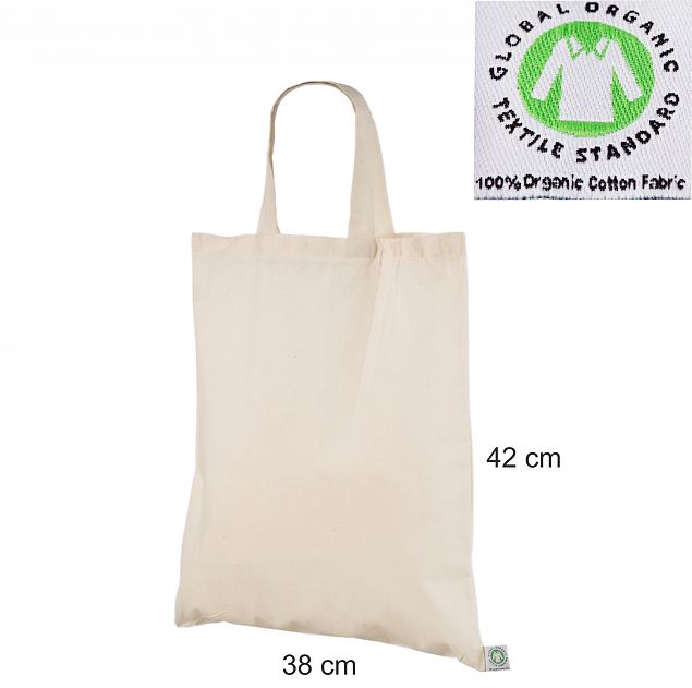 Luonnonv�rinen kangaskassi 38x42 cm