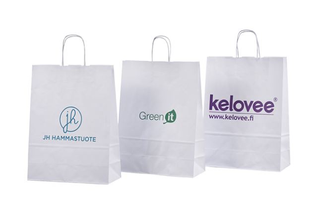 Kottidele on v�imalik peale tr�kkida logo ja miinimumkogus valgetele paberkottidele logo pealetr�k