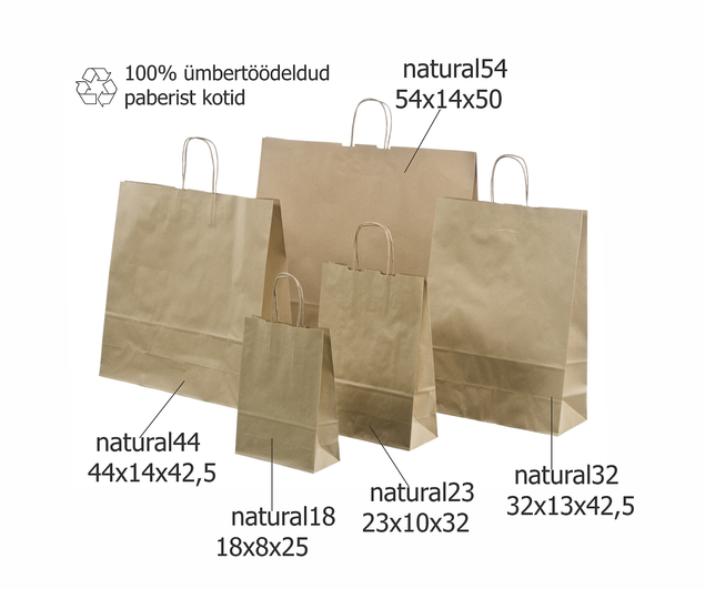 N��rsangadega �kopaberist kotid on taaskasutatud paberist.