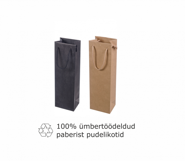 �kopaberist pudelikotid on valmistatud 100% recycled paberist