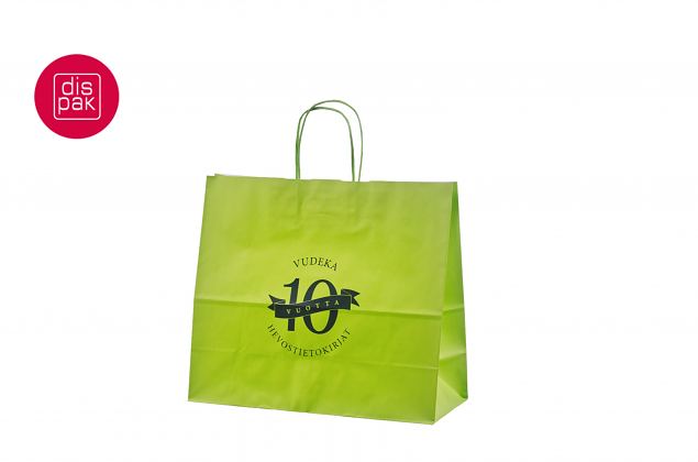 personaalse logo pealetr�kiga helerohelised paberkotid 