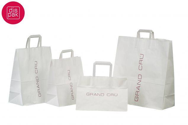 Valgete lamedate sangadega kottide paberkottide erip�raks on puhas ja ere v�ljan�gemine 