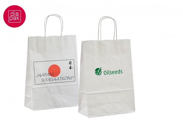 br�nditud valge n��rsangadega paberkott 