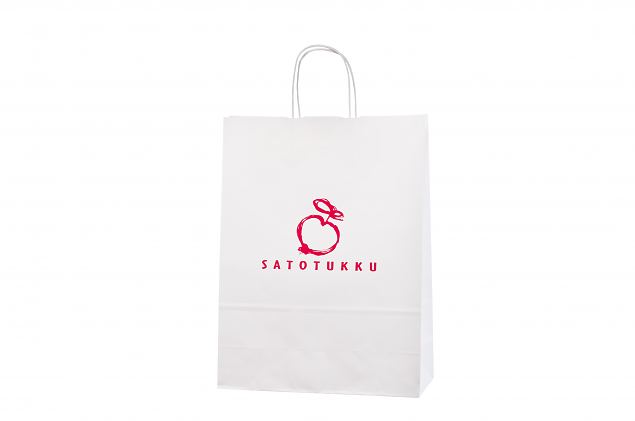 Kraftpaberist valmistatud, valget v�rvi paberkott. Pakume kotile logo pealetr�ki v�imalust.Laokaup