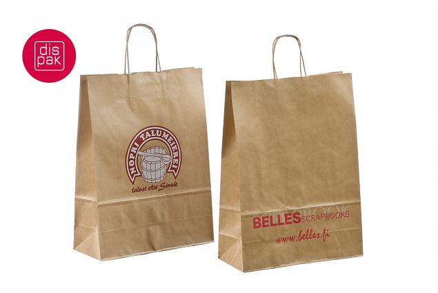 pruunidele paberkottidele saab tr�kkida logo nii foolium-kui ka siiditr�kis 