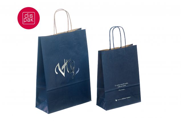 personaalse logo pealetr�kiga sinised paberkotid 