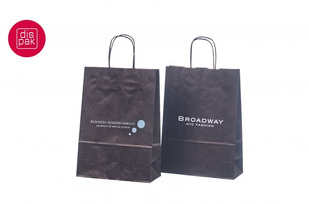 tr�kitud logoga must paberkott 